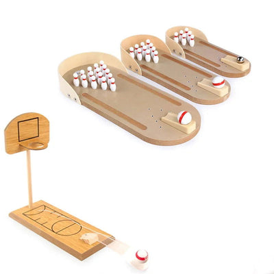 Mini Wooden Board Game Bowling Sports Kids Toys Adult Children Desktop Battle Board Game Parent-Child Table Game Gift - Slobuy