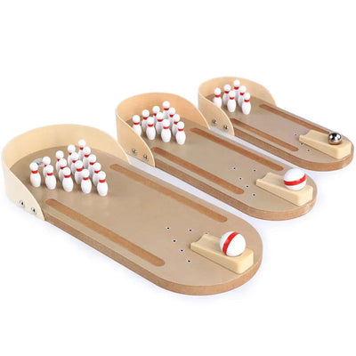 Mini Wooden Board Game Bowling Sports Kids Toys Adult Children Desktop Battle Board Game Parent-Child Table Game Gift - Slobuy