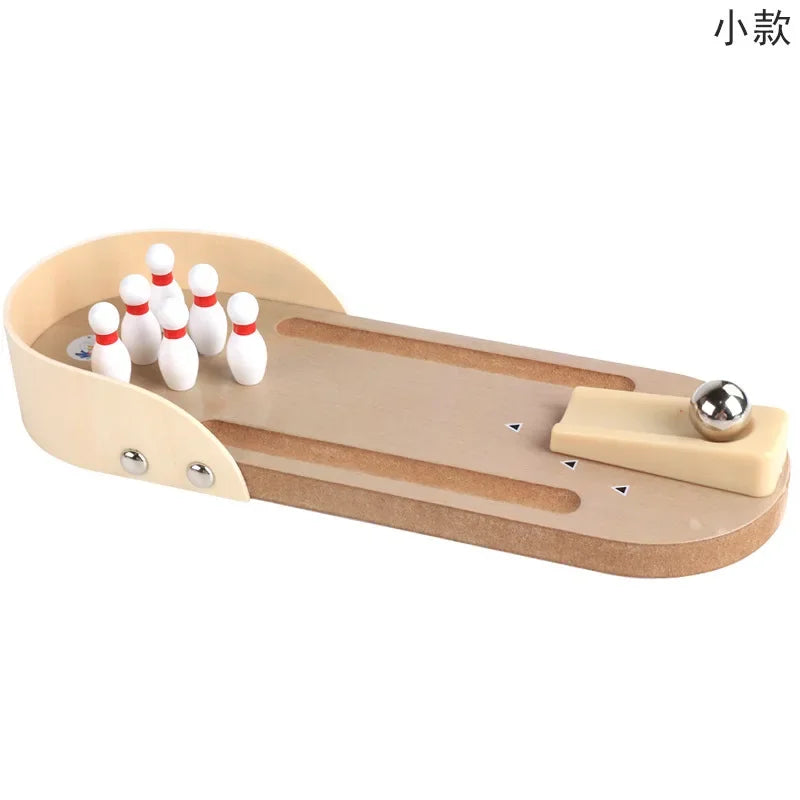Mini Wooden Board Game Bowling Sports Kids Toys Adult Children Desktop Battle Board Game Parent-Child Table Game Gift - Slobuy