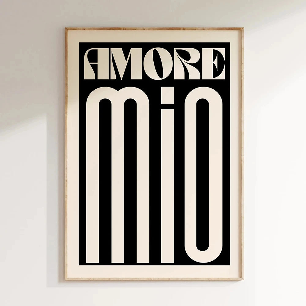 Minimalism Decor Posters Quotes Wall Art Canvas Painting Inspired Music Ciao Amore With Love Prints Living Room Home Decor - Slobuy