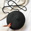 Minimalist Straw Bag Round Crossbody Purse Women Shoulder Vocation Style Handbag - Slobuy