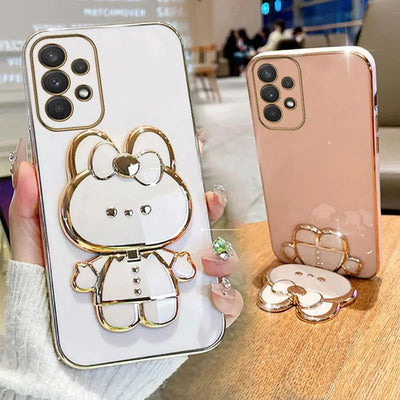 Mirror Plating Phone Holder Case For Samsung Galaxy A53 A73 A33 A52 A52s A72 A32 4G 5G A51 A71 A12 A31 A21S A50 A54 Stand Cover - Slobuy