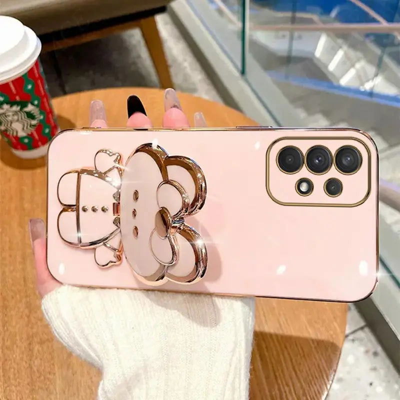 Mirror Plating Phone Holder Case For Samsung Galaxy A53 A73 A33 A52 A52s A72 A32 4G 5G A51 A71 A12 A31 A21S A50 A54 Stand Cover - Slobuy