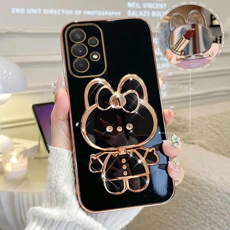 Mirror Plating Phone Holder Case For Samsung Galaxy A53 A73 A33 A52 A52s A72 A32 4G 5G A51 A71 A12 A31 A21S A50 A54 Stand Cover - Slobuy