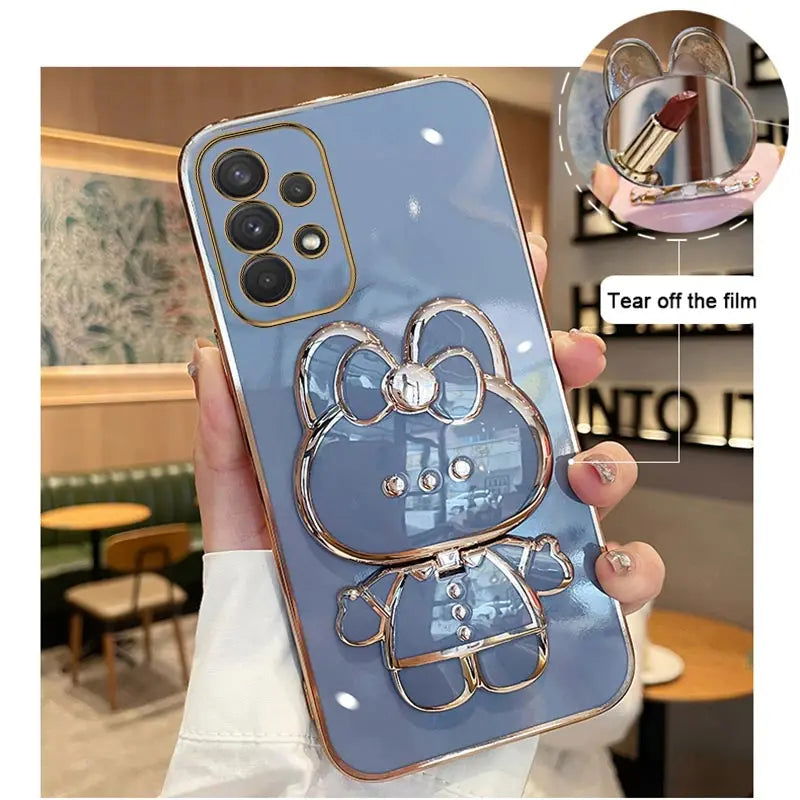 Mirror Plating Phone Holder Case For Samsung Galaxy A53 A73 A33 A52 A52s A72 A32 4G 5G A51 A71 A12 A31 A21S A50 A54 Stand Cover - Slobuy