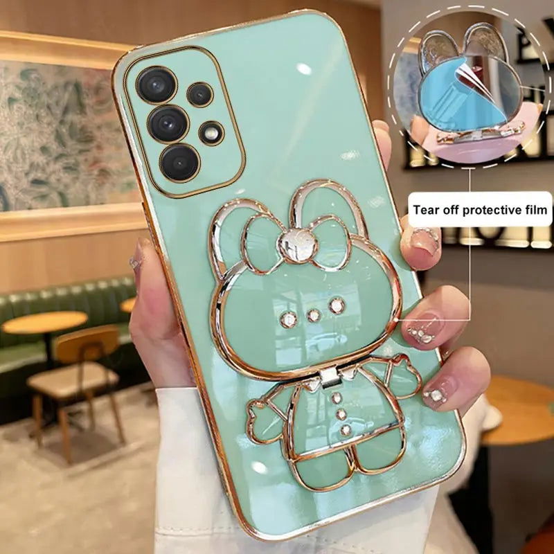 Mirror Plating Phone Holder Case For Samsung Galaxy A53 A73 A33 A52 A52s A72 A32 4G 5G A51 A71 A12 A31 A21S A50 A54 Stand Cover - Slobuy
