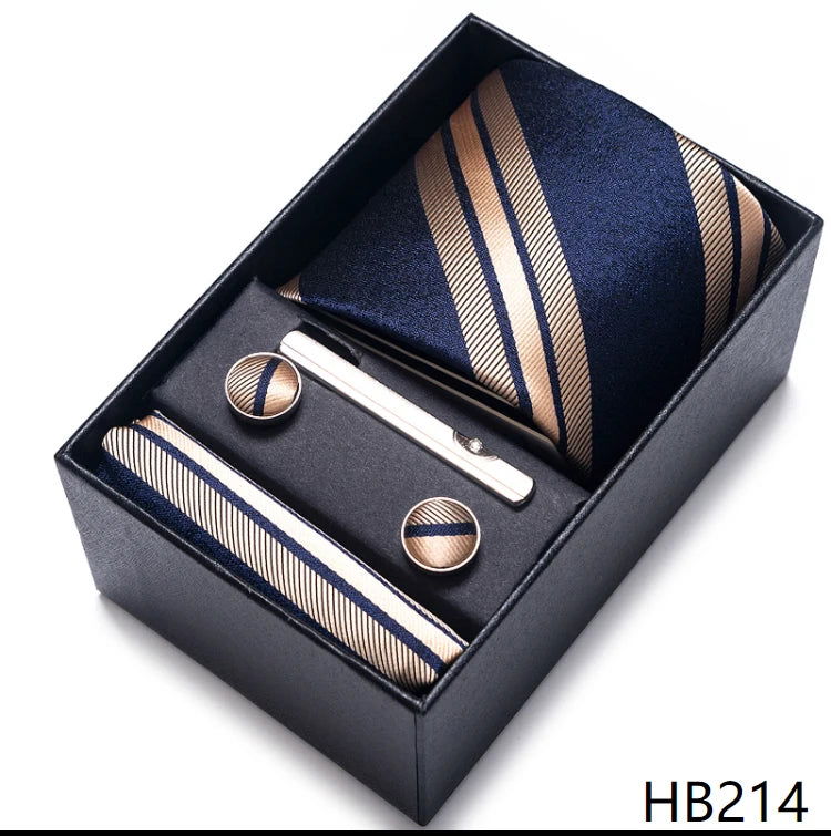 Mix Colors Wholesale 2023 New Style Wedding Gift Tie Pocket Squares Set Necktie Box Men Fit Wedding Blue Paisley - Slobuy