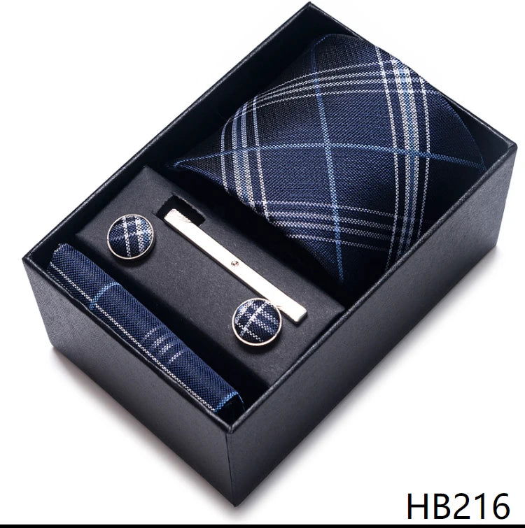 Mix Colors Wholesale 2023 New Style Wedding Gift Tie Pocket Squares Set Necktie Box Men Fit Wedding Blue Paisley - Slobuy