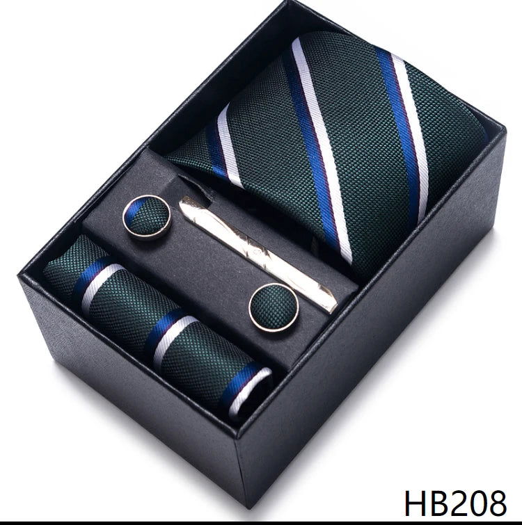 Mix Colors Wholesale 2023 New Style Wedding Gift Tie Pocket Squares Set Necktie Box Men Fit Wedding Blue Paisley - Slobuy