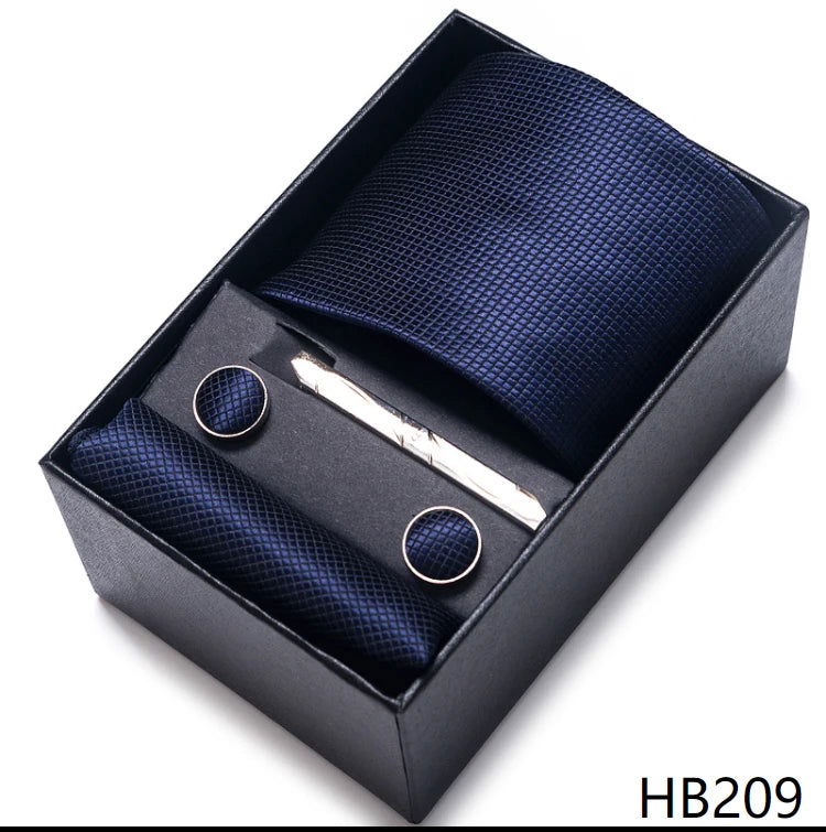 Mix Colors Wholesale 2023 New Style Wedding Gift Tie Pocket Squares Set Necktie Box Men Fit Wedding Blue Paisley - Slobuy