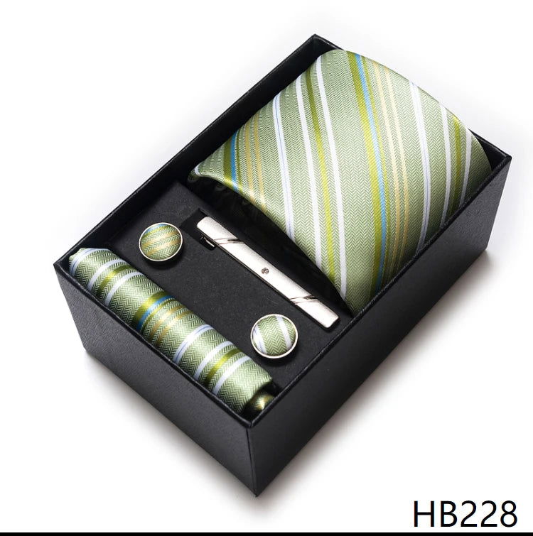 Mix Colors Wholesale 2023 New Style Wedding Gift Tie Pocket Squares Set Necktie Box Men Fit Wedding Blue Paisley - Slobuy