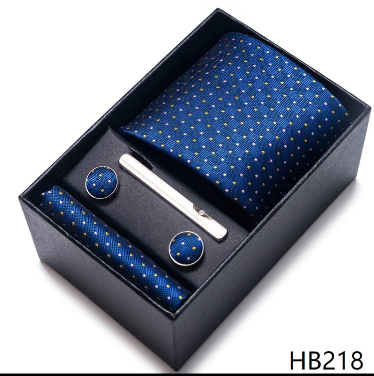 Mix Colors Wholesale 2023 New Style Wedding Gift Tie Pocket Squares Set Necktie Box Men Fit Wedding Blue Paisley - Slobuy