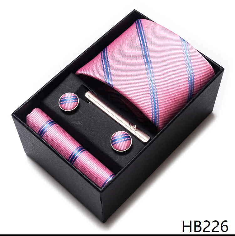 Mix Colors Wholesale 2023 New Style Wedding Gift Tie Pocket Squares Set Necktie Box Men Fit Wedding Blue Paisley - Slobuy