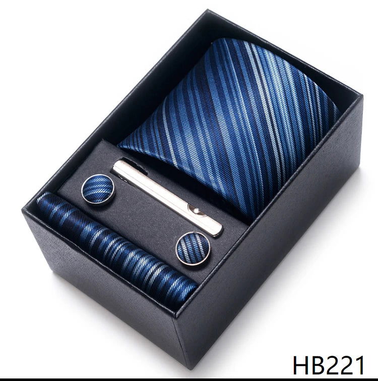 Mix Colors Wholesale 2023 New Style Wedding Gift Tie Pocket Squares Set Necktie Box Men Fit Wedding Blue Paisley - Slobuy