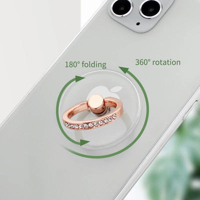 Mobile Phone Ring Holder Transparent Telephone Cellular Support  Diamond Clear 360 Degree Socket Stand SmartPhone Accessories - Slobuy