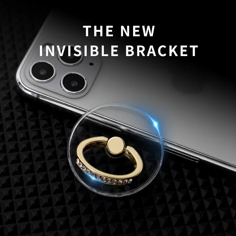 Mobile Phone Ring Holder Transparent Telephone Cellular Support  Diamond Clear 360 Degree Socket Stand SmartPhone Accessories - Slobuy