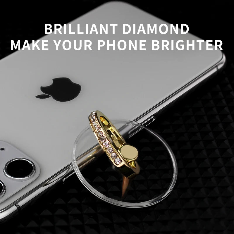 Mobile Phone Ring Holder Transparent Telephone Cellular Support  Diamond Clear 360 Degree Socket Stand SmartPhone Accessories - Slobuy