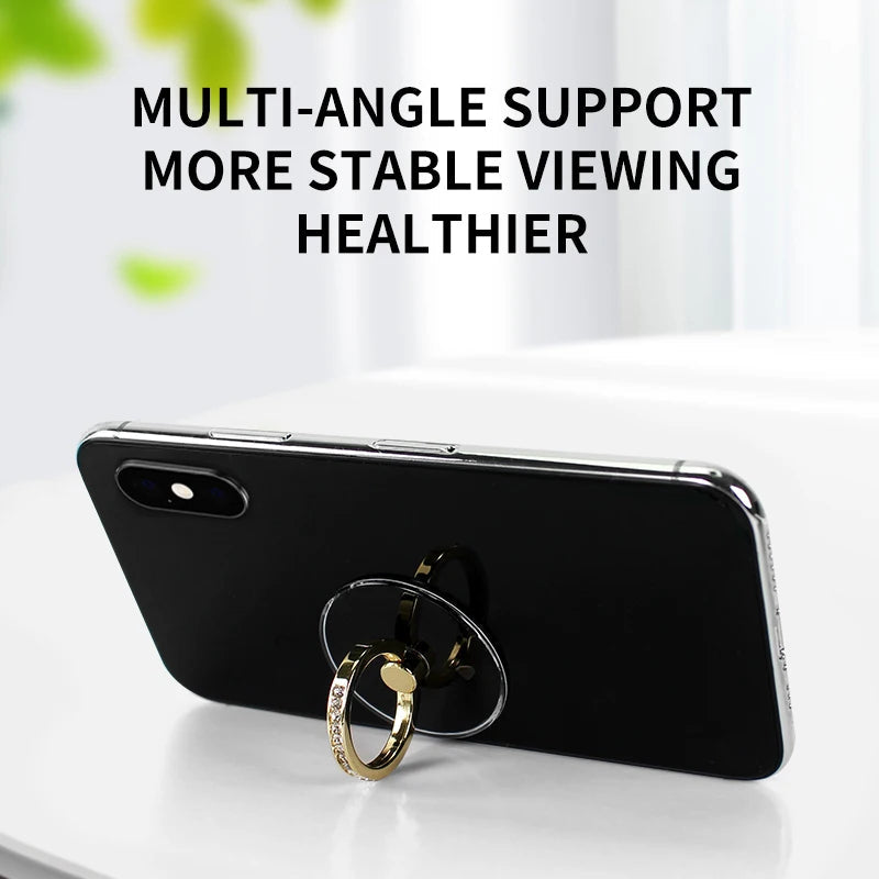 Mobile Phone Ring Holder Transparent Telephone Cellular Support  Diamond Clear 360 Degree Socket Stand SmartPhone Accessories - Slobuy