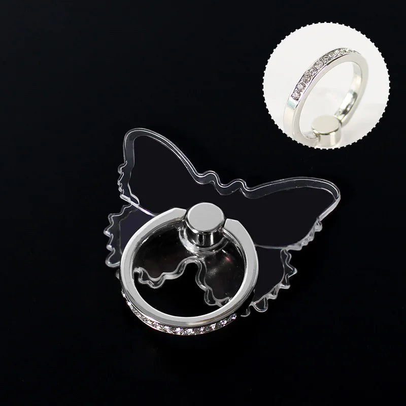 Mobile Phone Ring Holder Transparent Telephone Cellular Support  Diamond Clear 360 Degree Socket Stand SmartPhone Accessories - Slobuy