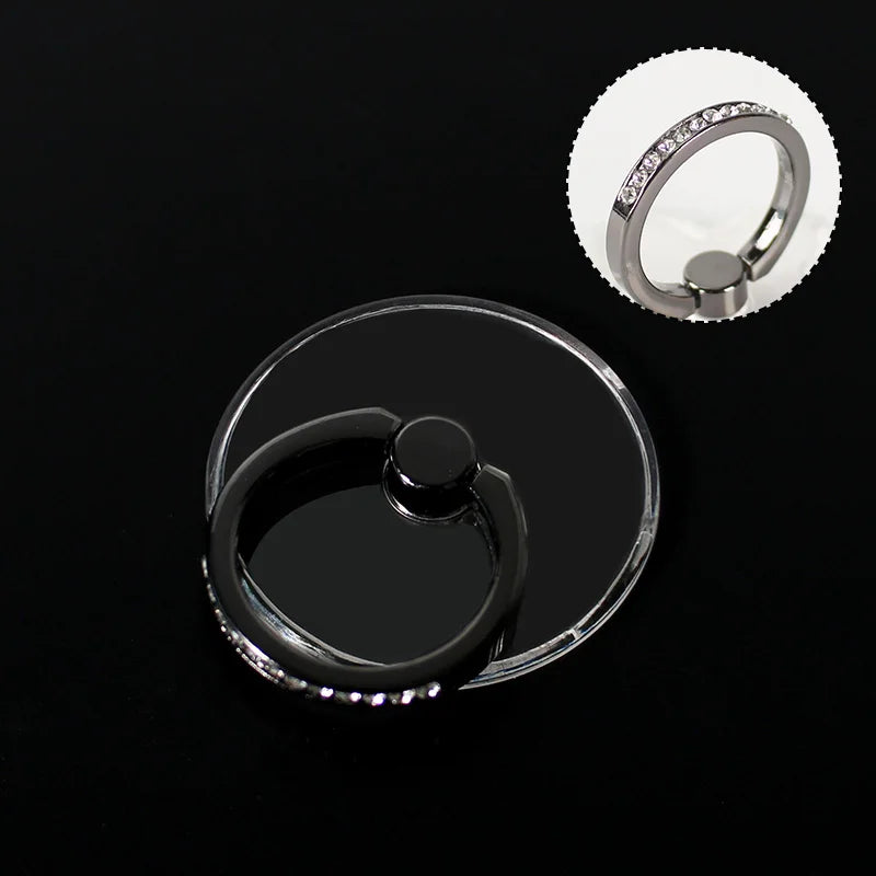 Mobile Phone Ring Holder Transparent Telephone Cellular Support  Diamond Clear 360 Degree Socket Stand SmartPhone Accessories - Slobuy