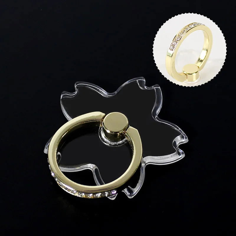 Mobile Phone Ring Holder Transparent Telephone Cellular Support  Diamond Clear 360 Degree Socket Stand SmartPhone Accessories - Slobuy