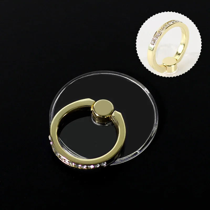 Mobile Phone Ring Holder Transparent Telephone Cellular Support  Diamond Clear 360 Degree Socket Stand SmartPhone Accessories - Slobuy