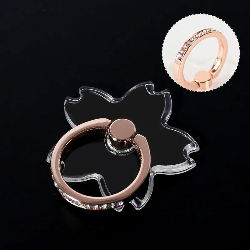 Mobile Phone Ring Holder Transparent Telephone Cellular Support  Diamond Clear 360 Degree Socket Stand SmartPhone Accessories - Slobuy