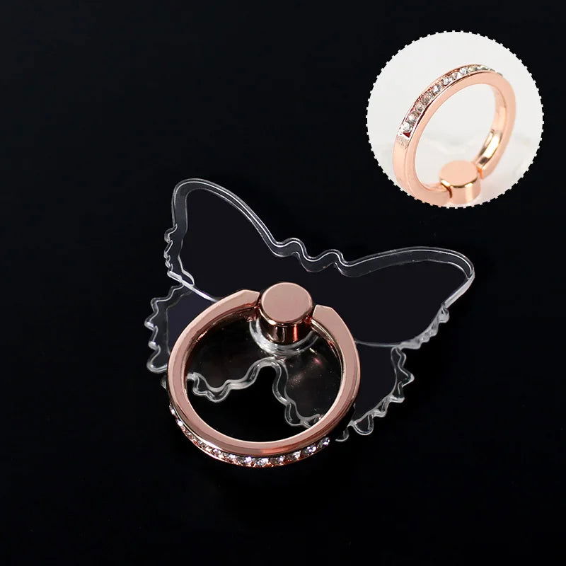 Mobile Phone Ring Holder Transparent Telephone Cellular Support  Diamond Clear 360 Degree Socket Stand SmartPhone Accessories - Slobuy