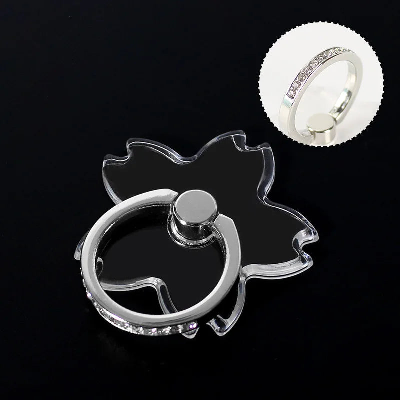 Mobile Phone Ring Holder Transparent Telephone Cellular Support  Diamond Clear 360 Degree Socket Stand SmartPhone Accessories - Slobuy