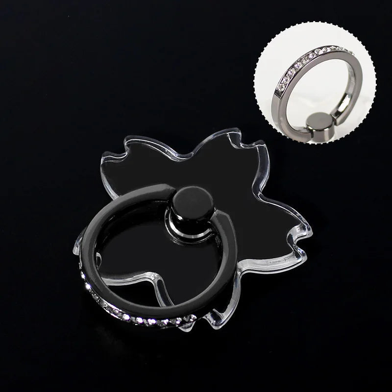 Mobile Phone Ring Holder Transparent Telephone Cellular Support  Diamond Clear 360 Degree Socket Stand SmartPhone Accessories - Slobuy