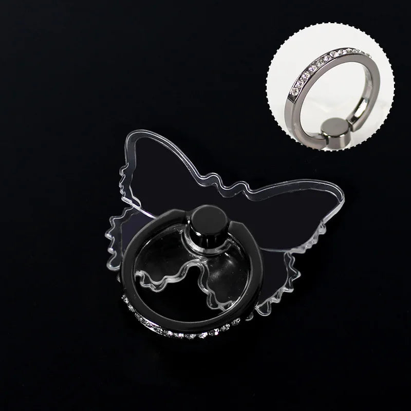 Mobile Phone Ring Holder Transparent Telephone Cellular Support  Diamond Clear 360 Degree Socket Stand SmartPhone Accessories - Slobuy