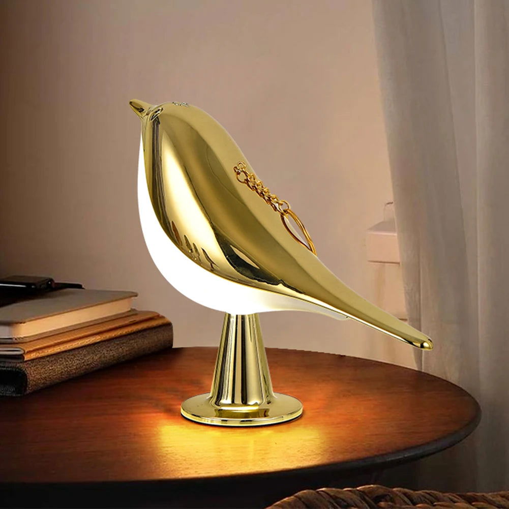 Modern Simple Magpie LED Bedside Lamp Small Cordless Wooden Bird Night Light Touch Control Bedroom Table Reading Lamp Home Decor - Slobuy