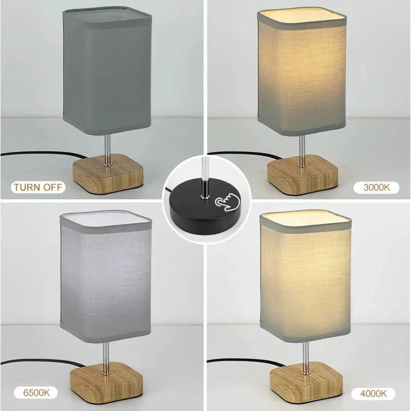 Modern Table Lamp DC5V Three Color Adjustable Temperature Linen Simple Bedside LED Desk Lamp For Bedroom Living Room Decoration - Slobuy