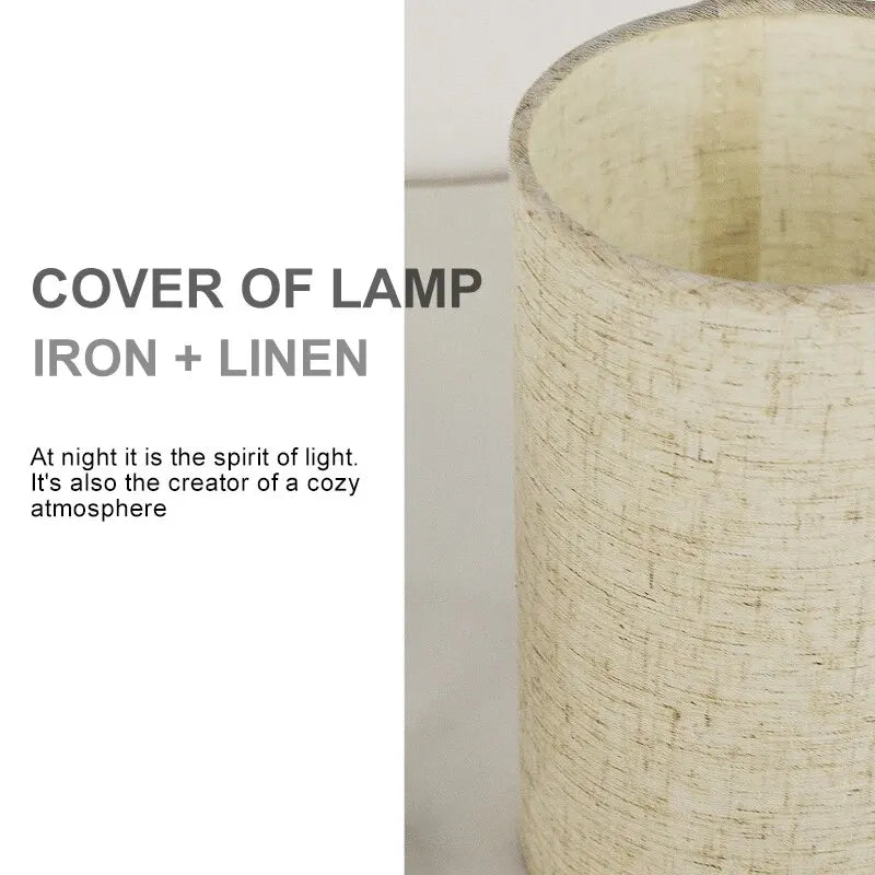 Modern Table Lamp DC5V Three Color Adjustable Temperature Linen Simple Bedside LED Desk Lamp For Bedroom Living Room Decoration - Slobuy
