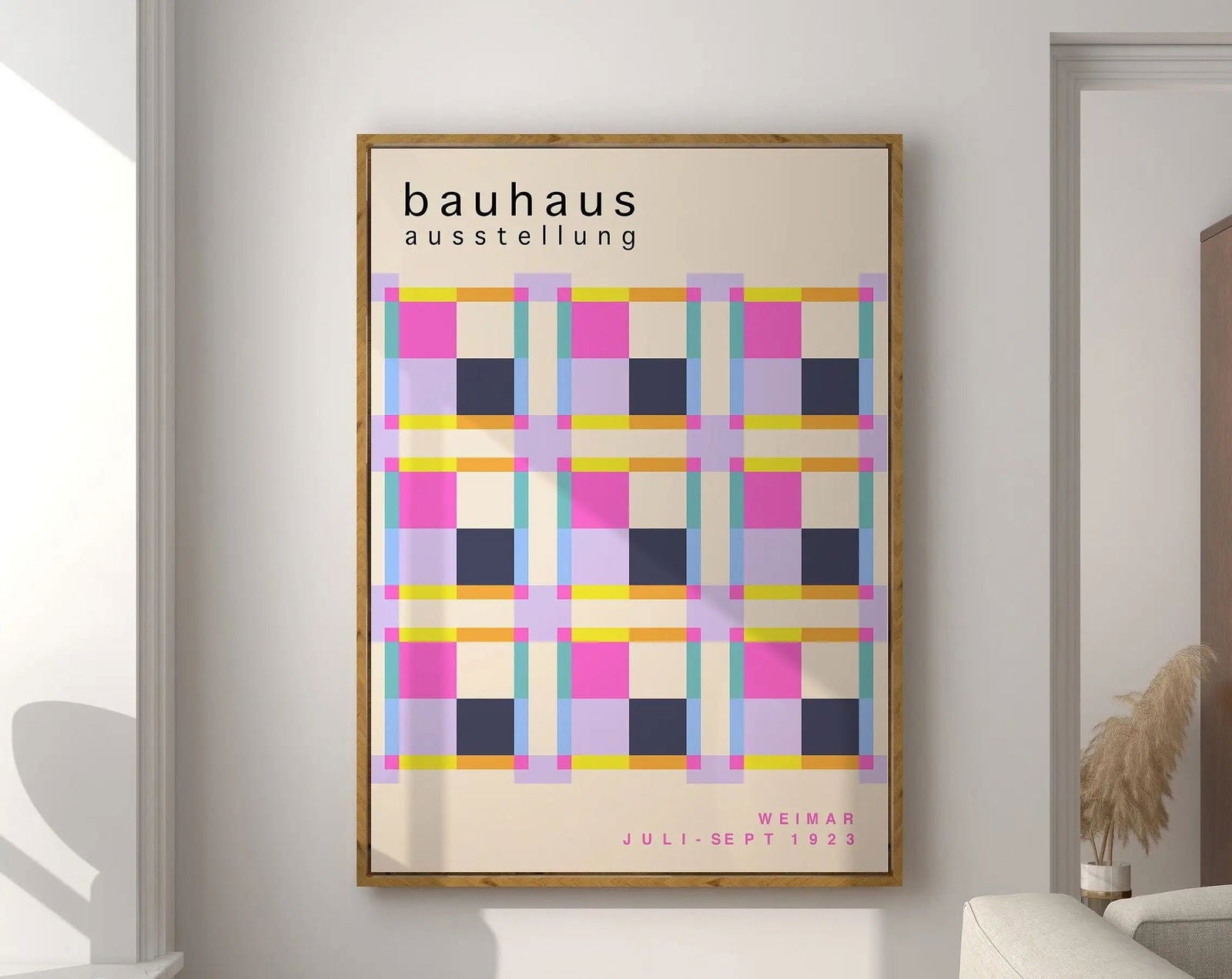 Modernist Bauhaus Geometric Canvas Poster Living Room Wall Art Retro Prints Mid Century Home Decorative Wall Art Painting - Slobuy