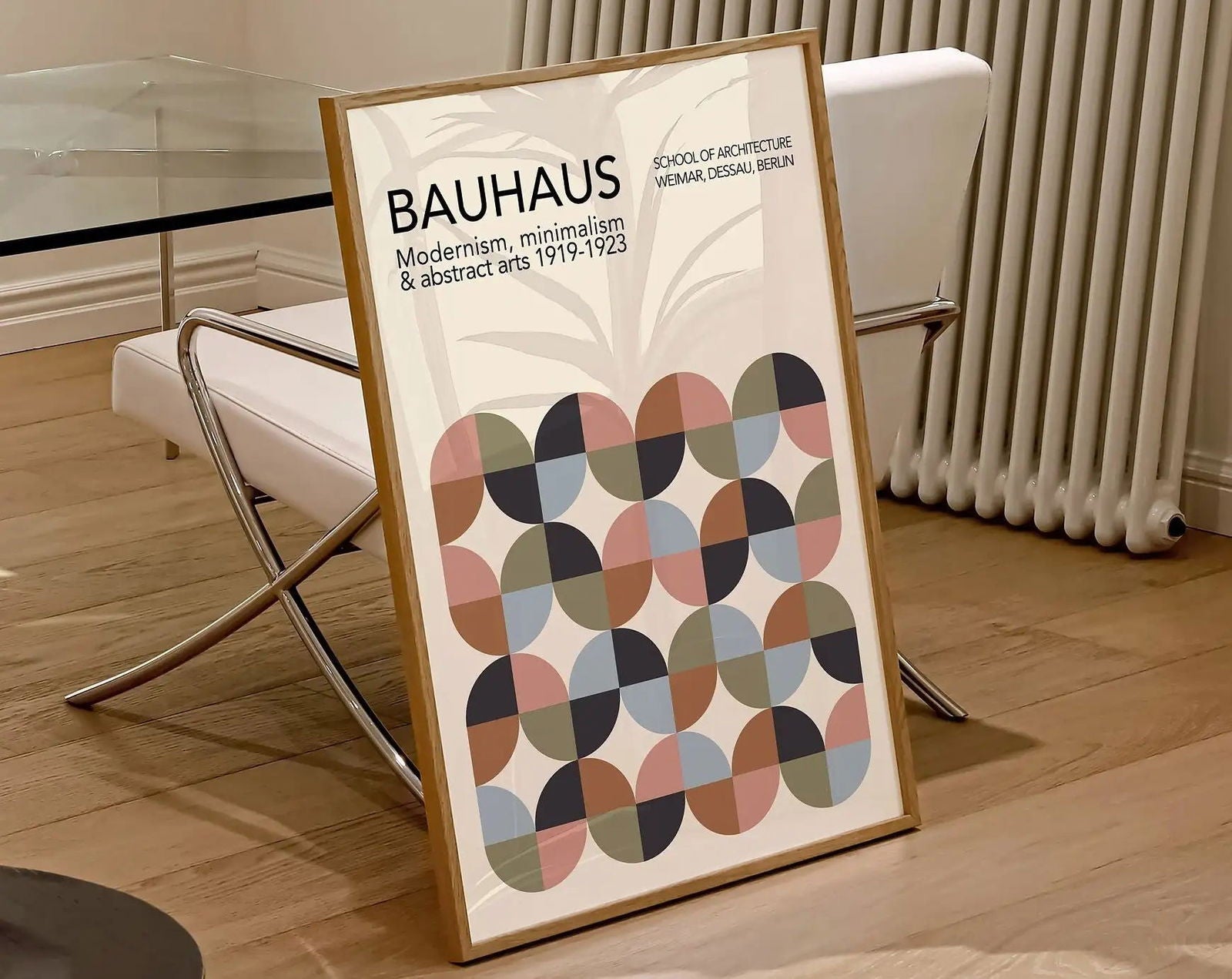 Modernist Bauhaus Geometric Canvas Poster Living Room Wall Art Retro Prints Mid Century Home Decorative Wall Art Painting - Slobuy