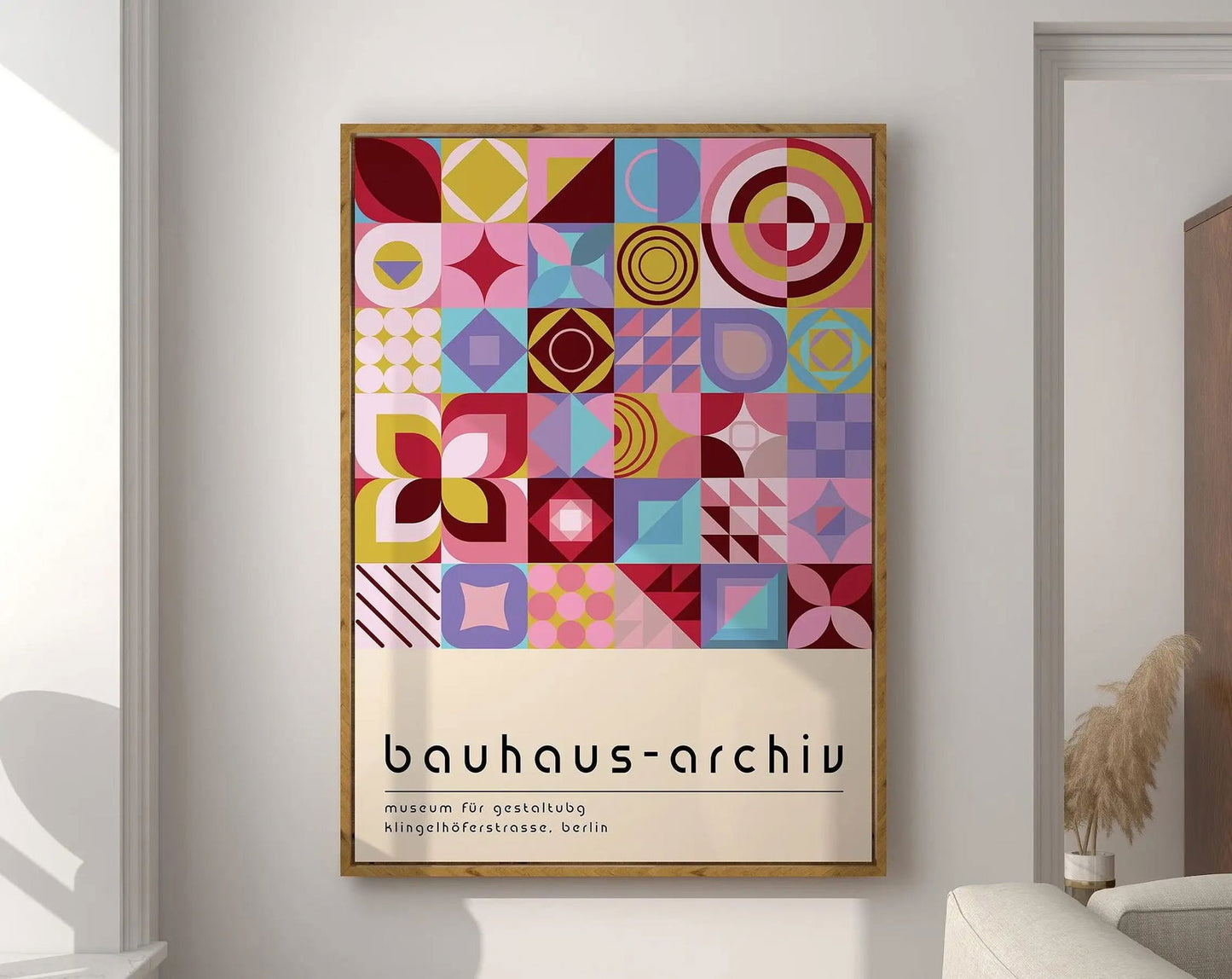 Modernist Bauhaus Geometric Canvas Poster Living Room Wall Art Retro Prints Mid Century Home Decorative Wall Art Painting - Slobuy