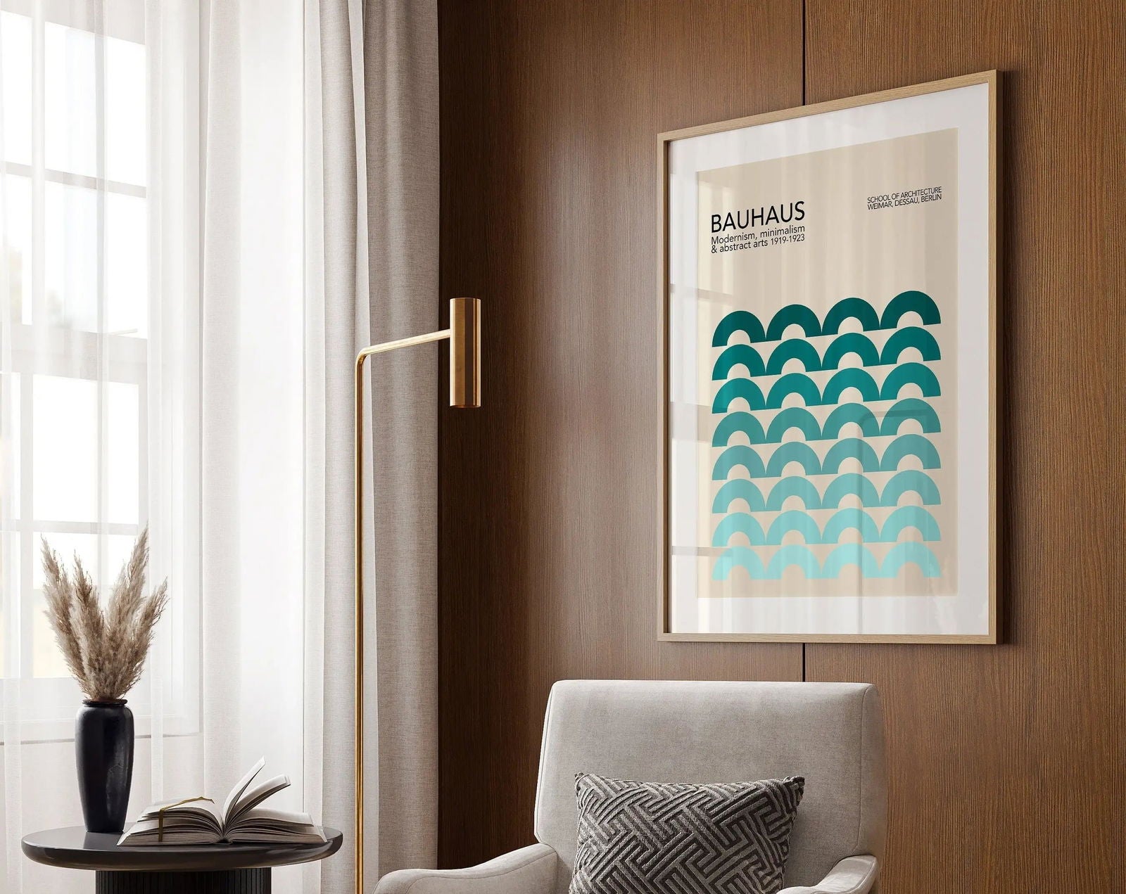 Modernist Bauhaus Geometric Canvas Poster Living Room Wall Art Retro Prints Mid Century Home Decorative Wall Art Painting - Slobuy