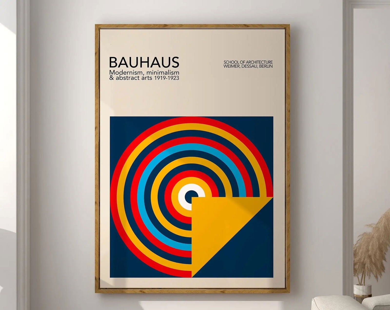 Modernist Bauhaus Geometric Canvas Poster Living Room Wall Art Retro Prints Mid Century Home Decorative Wall Art Painting - Slobuy