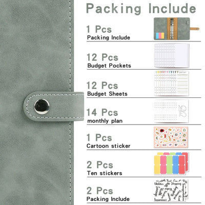 Money Budget Planner Binder With Zipper Envelopes, Cash Envelopes For Budgeting, Money Organizer For A6 Cash Budget Binder - Slobuy