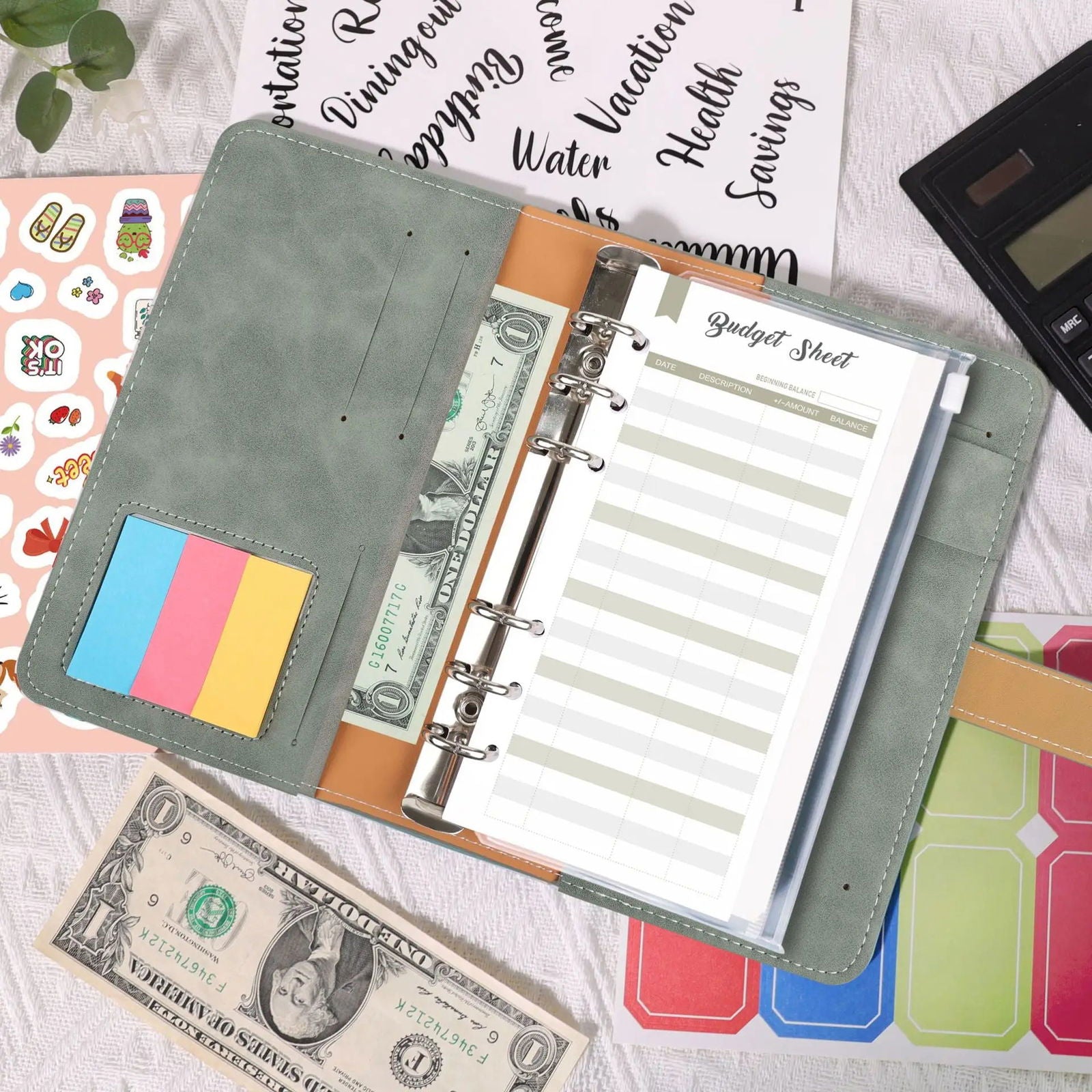 Money Budget Planner Binder With Zipper Envelopes, Cash Envelopes For Budgeting, Money Organizer For A6 Cash Budget Binder - Slobuy