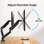 Monitor Stand for 13-32 inches Screens, Dual Monitor Mount Gas Spring, Dual Monitor Arm Full Motion Adjustable - Slobuy