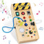 Montessori Busy Board Sensory Toys Wooden With LED Light Switch Control Board Travel Activities Children Games For 2-4 Years Old - Slobuy