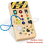 Montessori Busy Board Sensory Toys Wooden With LED Light Switch Control Board Travel Activities Children Games For 2-4 Years Old - Slobuy