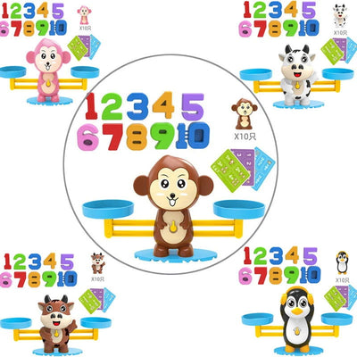 Montessori Math Toy Monkey Balance Baby Montessori Educational Games  Number Toy Educational Learning Toys Teaching Material - Slobuy