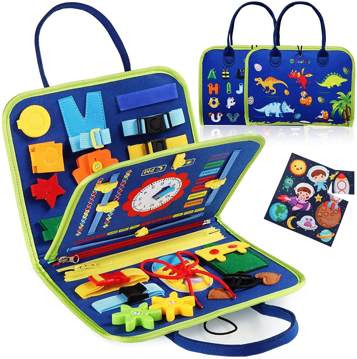 Montessori Toddler Busy Board Educational Activity for Basic Dress Motor Skills Baby Learning Toys for Travel - Slobuy