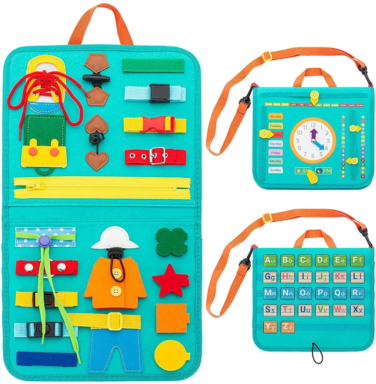 Montessori Toddler Busy Board Educational Activity for Basic Dress Motor Skills Baby Learning Toys for Travel - Slobuy