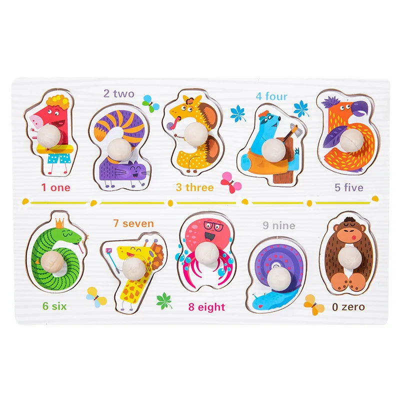 Montessori Toddler Puzzle Cards Toys For Kids 2 Years Jigsaw Matching Game Education Toys Cartoon Shape Cognitive Training Gift - Slobuy