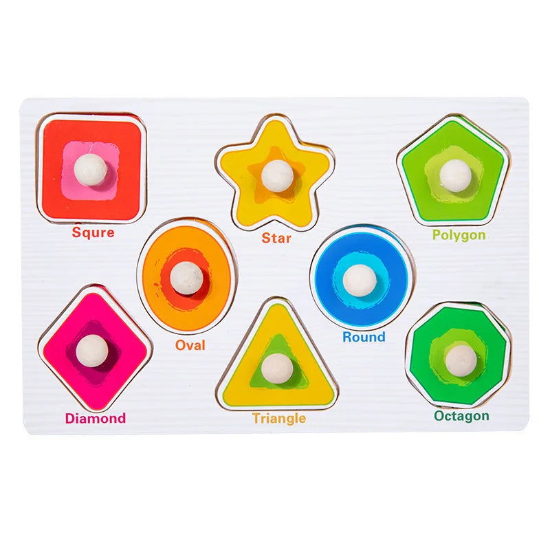 Montessori Toddler Puzzle Cards Toys For Kids 2 Years Jigsaw Matching Game Education Toys Cartoon Shape Cognitive Training Gift - Slobuy