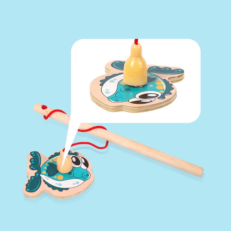 Montessori Wooden Fishing Toys For Children Magnetic Marine Life Cognition Fish Games Parent-Child Interactive Educational Toy - Slobuy